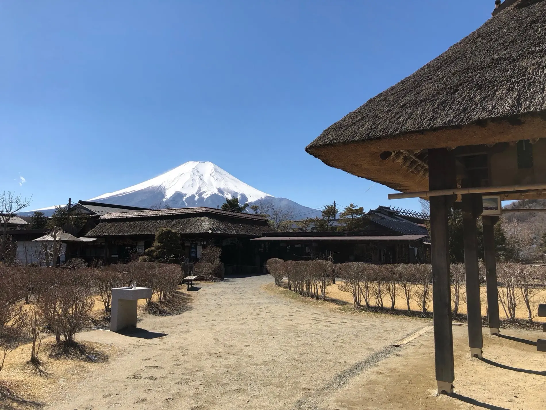 The spring ponds of Oshino Hakkai below Mount Fuji